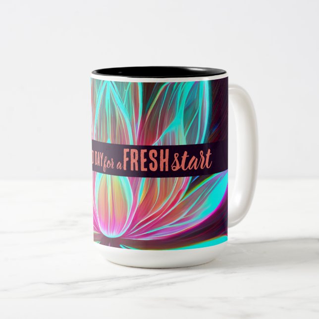 Today is a Good Day Fresh Start Motivational Quote Two-Tone Coffee Mug (Front Right)