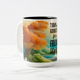 Today is a Good Day Fresh Start Motivational Quote Two-Tone Coffee Mug