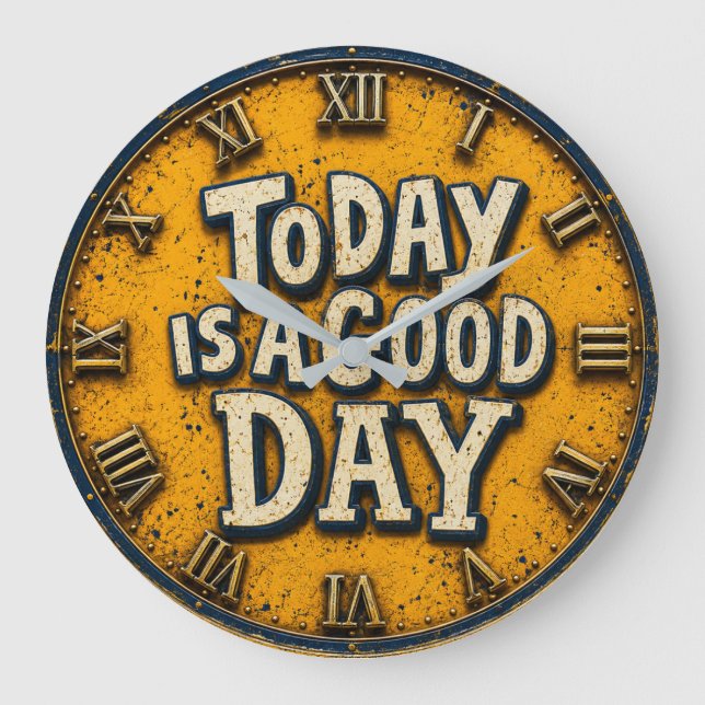 Today Is a Good Day  Inspirational Positive Quote  Large Clock (Front)