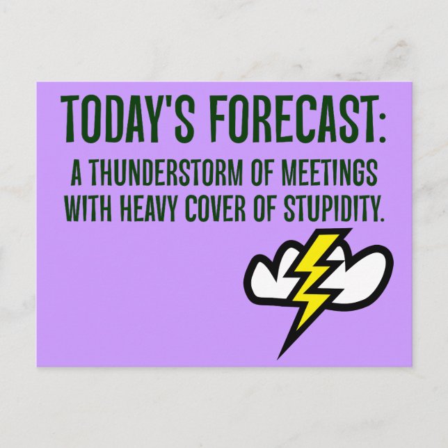 Today is going to be full of meetings postcard (Front)