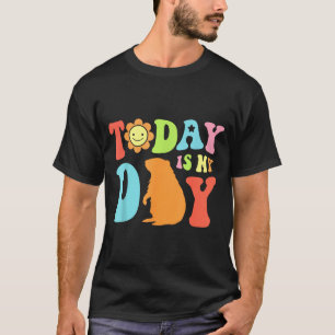 Today Is Groundhog Day Funny Women Retro 60s Daisy T-Shirt