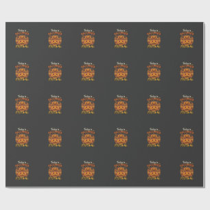 Today Is Halloween Festival Stacked Pumpkins Spide Wrapping Paper