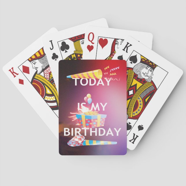 Today is My Birthday Art Print Playing Cards (Back)
