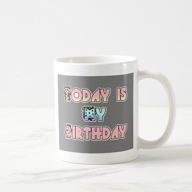 Today is My Birthday Baby Pink Art Print Coffee Mug (Right)