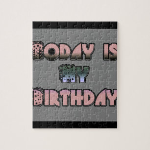 Today is My Birthday Baby Pink Art Print Jigsaw Puzzle