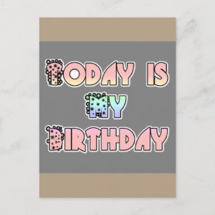 Today is My Birthday Baby Pink Art Print Postcard