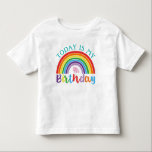 Today Is My Birthday Rainbow Add Your Age Girls Toddler T-Shirt<br><div class="desc">Today Is My Birthday Rainbow Add Your Age Girls Shirt. Available in many styles and sizes. A bright rainbow design in red, orange, yellow, green, blue and purple with the words BIRTHDAY underneath. Add your child's age in the centre of the rainbow. Text reads "today is my birthday". Rainbow themed...</div>