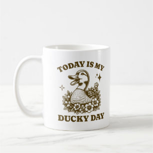 Today Is My Ducky Day Funny Duck Lover Retro Bird Coffee Mug