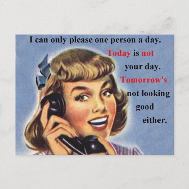 Today is Not Your Day - Retro Image mug Postcard (Front)
