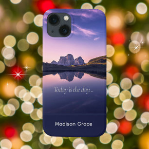 Today is the Day, Serene Mountain Lake iPhone 13 Case