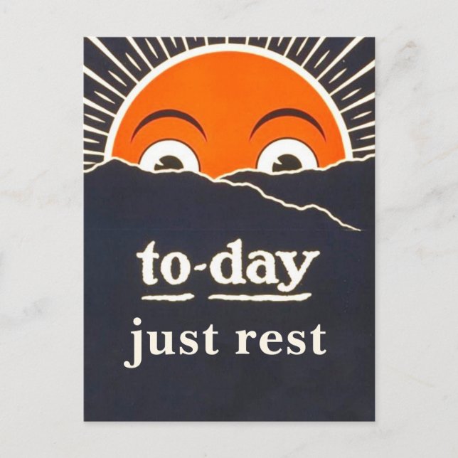 Today, Just Rest Vintage Postcard (Front)