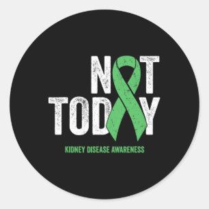Today Kidney Disease - Green Awareness Ribbon Classic Round Sticker