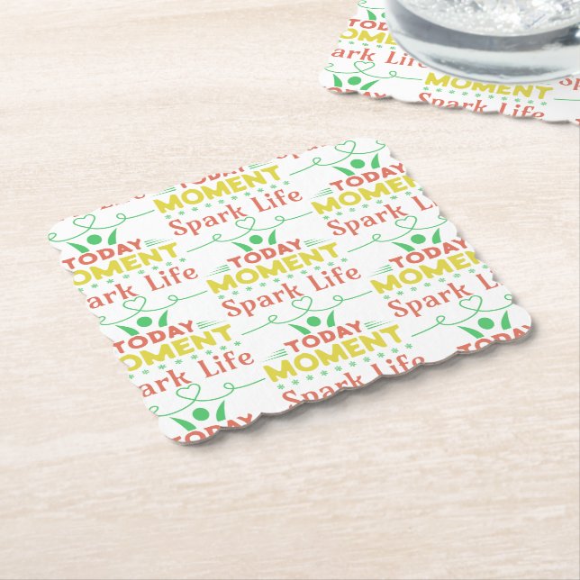 Today Moment, Spark Life Tote Bag Paper Coaster (Angled)