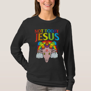 Today Not Jesus Satan Goat Satanic Rainbow Satanis T-Shirt