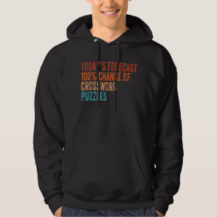 Today S Forecast 100 Crossword Puzzles Funny Vinta Hoodie