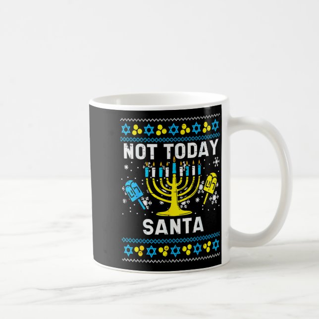 Today Santa Not Ugly Hanukkah Chanukah Jewish Wome Coffee Mug (Right)