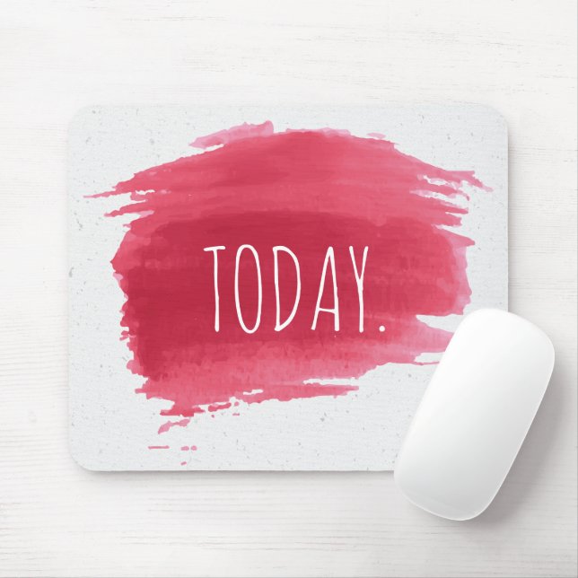 TODAY Text On Red Paint Mouse Pad (With Mouse)
