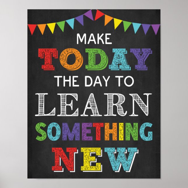 Today The Day To Learn Something Growth Mindset Poster (Front)