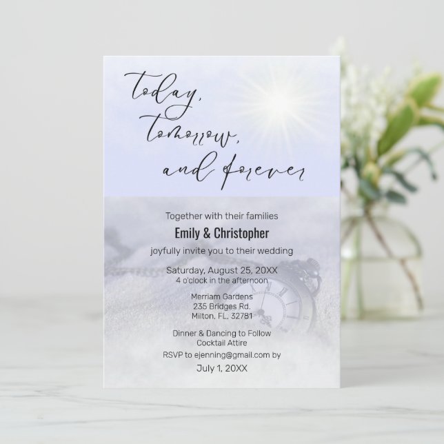 Today, Tomorrow, And Forever Wedding Invite (Standing Front)