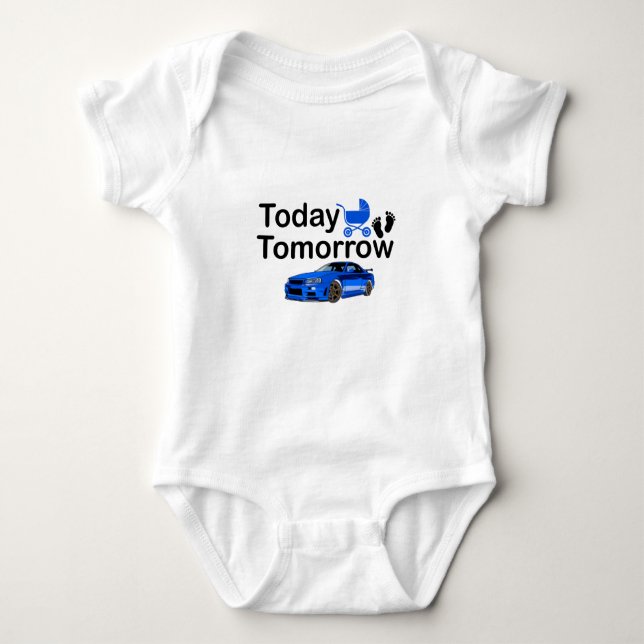 Today Tomorrow Baby Car baby, rolling baby, New  Baby Bodysuit (Front)