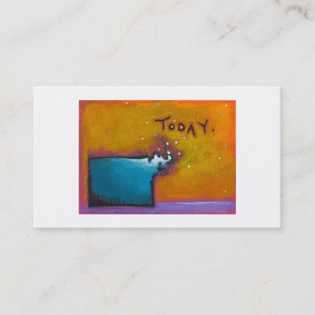 Today unique colourful expressive tiny art business card (Front)