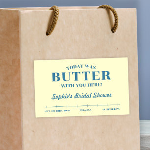 Today Was Butter With You Yellow & Blue Favour Rectangular Sticker
