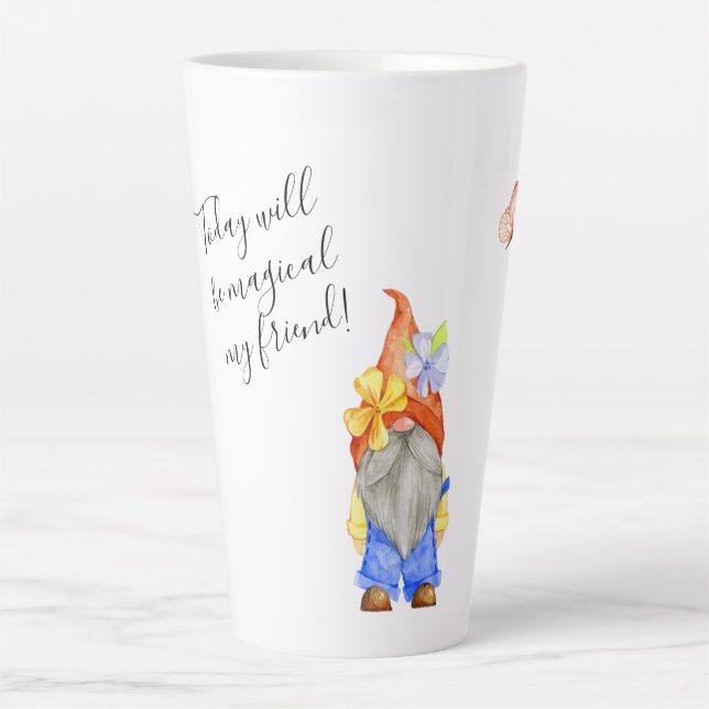Today will Magical Gnome Fun Colourful Tall Latte  Mug (Front)