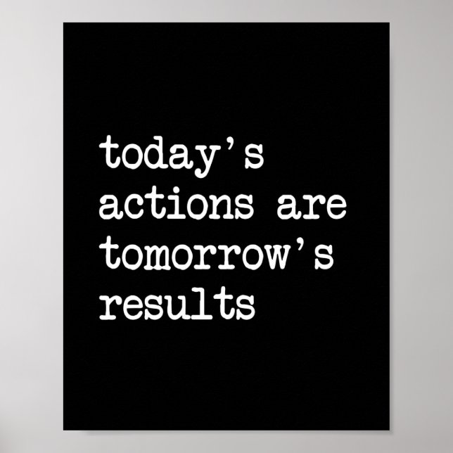 Today's Actions Are Tomorrow's Results Quote Poster (Front)