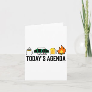 Today's Agenda Camping Coffee Pop Up Camper Beer C Card