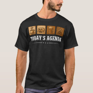 Today'S Agenda Vintage Mountain Camping Funny Camp T-Shirt