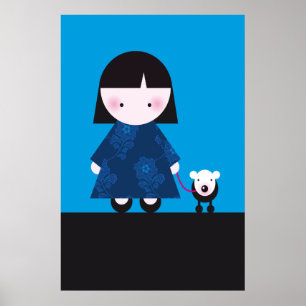 Today's Best! Cute girl and her little dog Poster