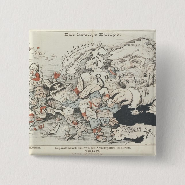 Today's Europe', 1887 15 Cm Square Badge (Front)