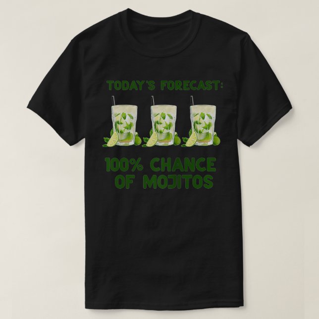 TODAY'S FORECAST 100 CHANCE OF MOJITOS Meme DESIGN T-Shirt (Design Front)