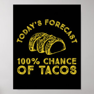 Today's Forecast 100% Chance Of Tacos  Poster