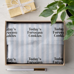 Today's Forecast: Cookies   Blue And White Retro Tissue Paper