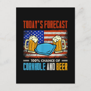 Today's Forecast Cornhole And Beer Enclosure Card