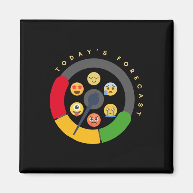 Today's Forecast Mood Metre For Mental Health Magnet (Front)