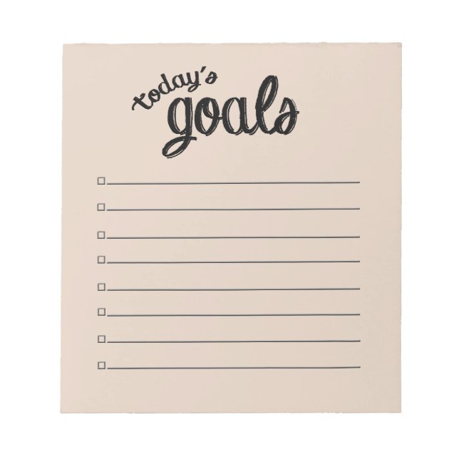 TODAY'S GOALS Notepad (Front)