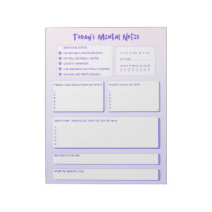 Today's Mental Notes Notepad 