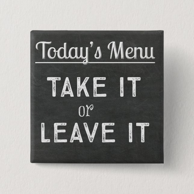 Today's Menu Chalkboard 15 Cm Square Badge (Front)