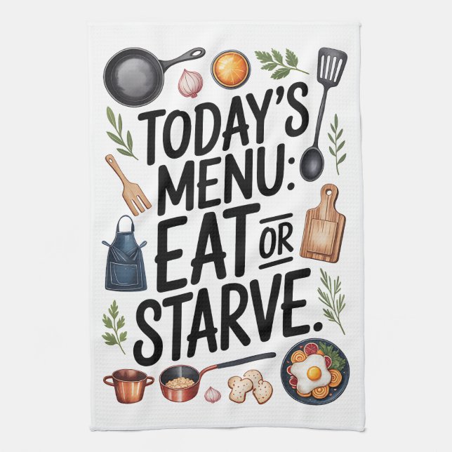 Todays Menu Tea Towel (Vertical)