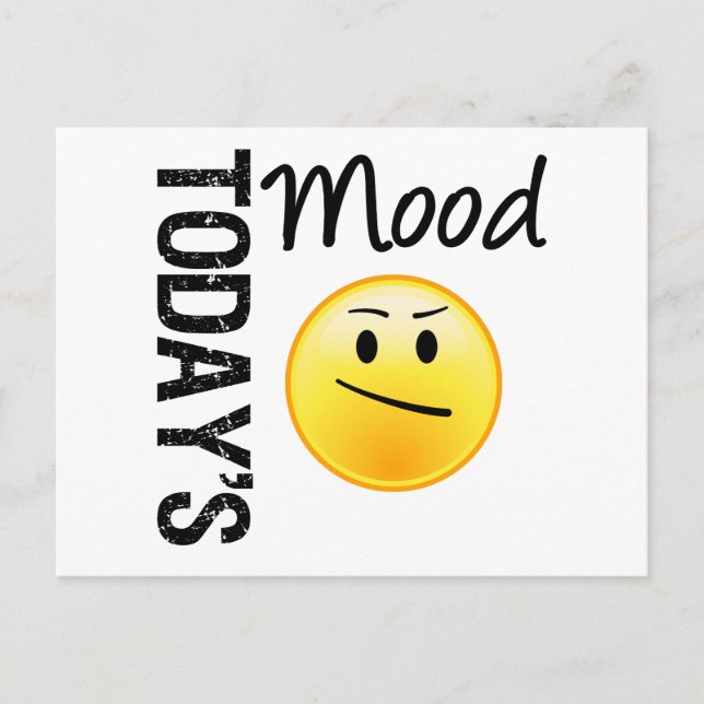 Today's Mood Emoticon Annoyed Postcard (Front)