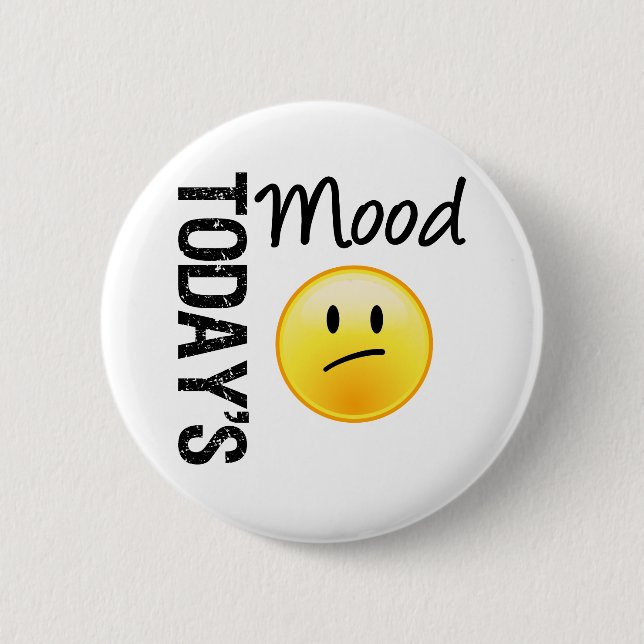 Today's Mood Emoticon Disappointed 6 Cm Round Badge (Front)
