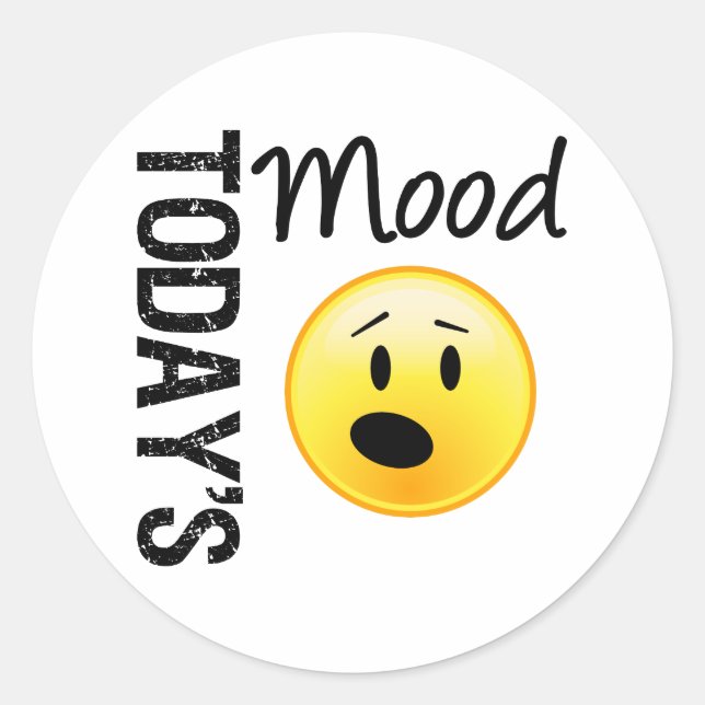 Today's Mood Emoticon OMG Classic Round Sticker (Front)