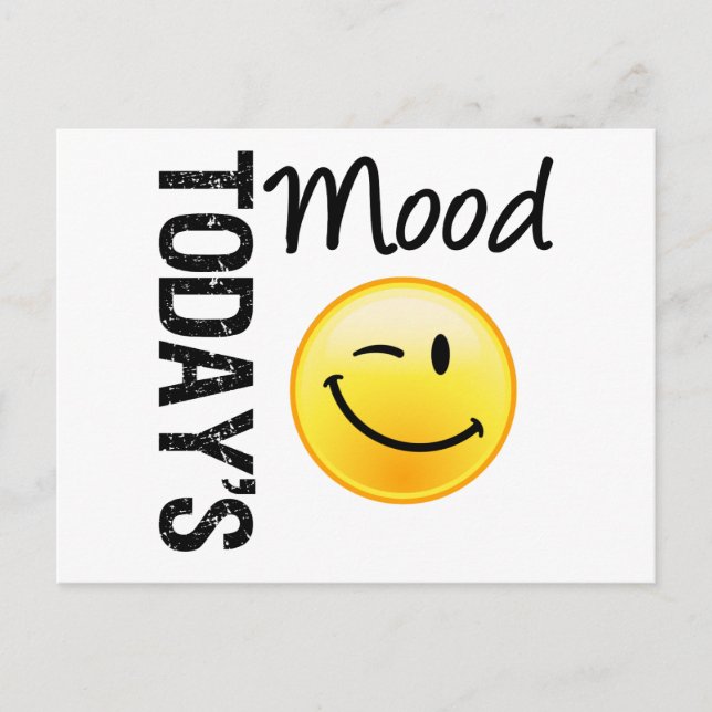 Today's Mood Emoticon Winking Postcard (Front)