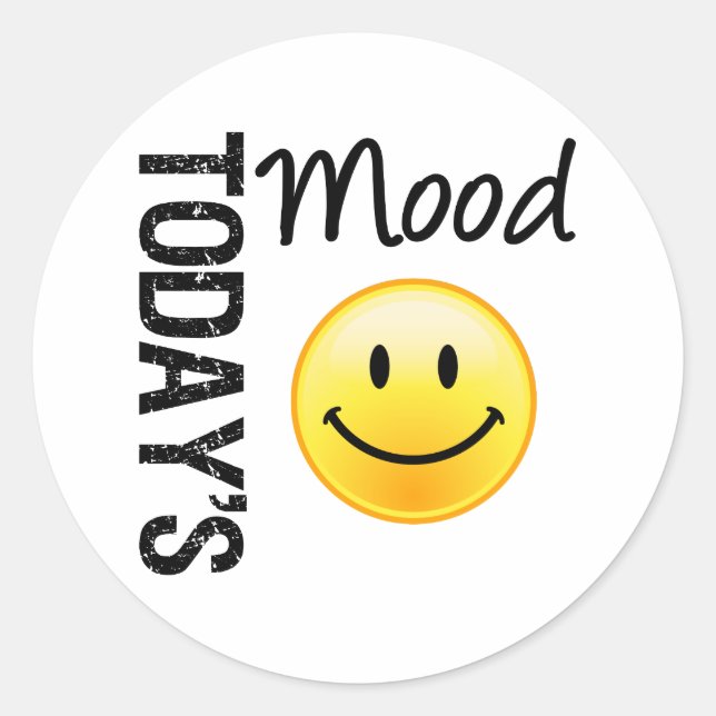 Today's Mood Smile Classic Round Sticker (Front)