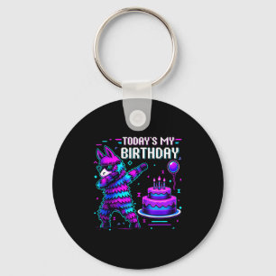 Todays My Birthday Llama Pinata Birthday Party Boy Key Ring