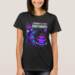Todays My Birthday Llama Pinata Birthday Party Boy T-Shirt