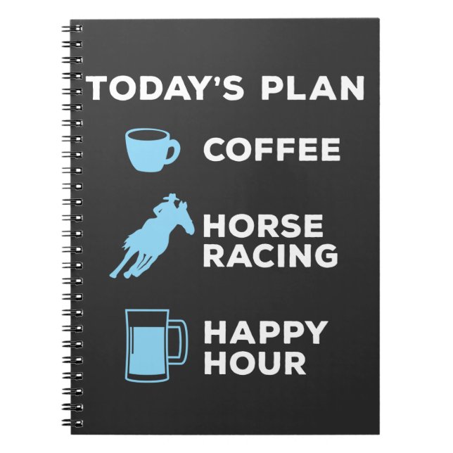 Today's Plan Coffee Horse Racing Beer Drinking Notebook (Front)