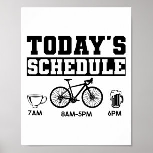 Today's Schedule Mountain Biking Cycling Vintage B Poster